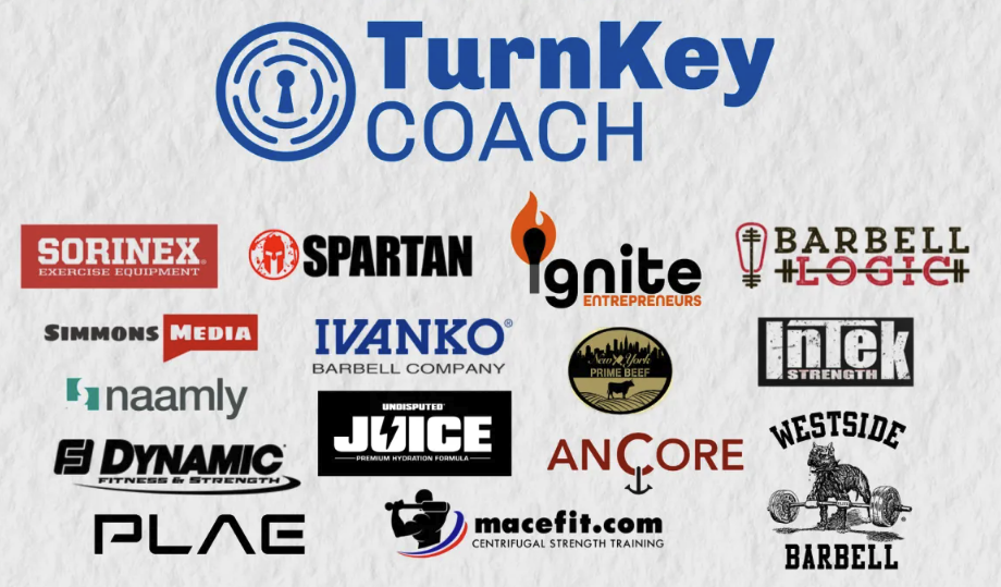 Last year's sponsors — TurnKey Coach, Sorinex, Spartan, Ignite Entrepreneurs, Barbell Logic, Simmons Media, Ivanko Barbell Company, Naamly, New York Prime Beef, InTek Strength, Dynamic Fitness & Strength, Undisputed Juice, AnCore, Westside Barbell, PLAE and Macefit.com